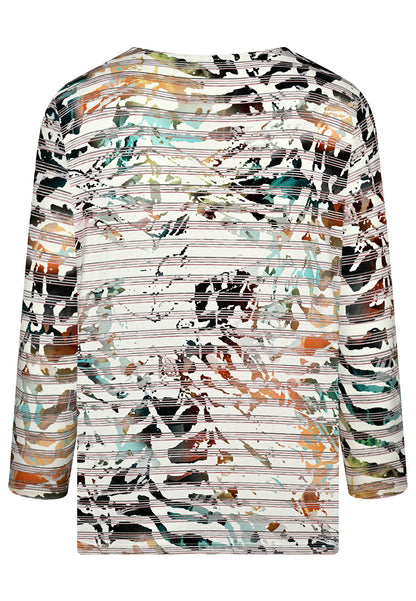 E23591 Shirt Stripe Print - 05/curry-turquoise