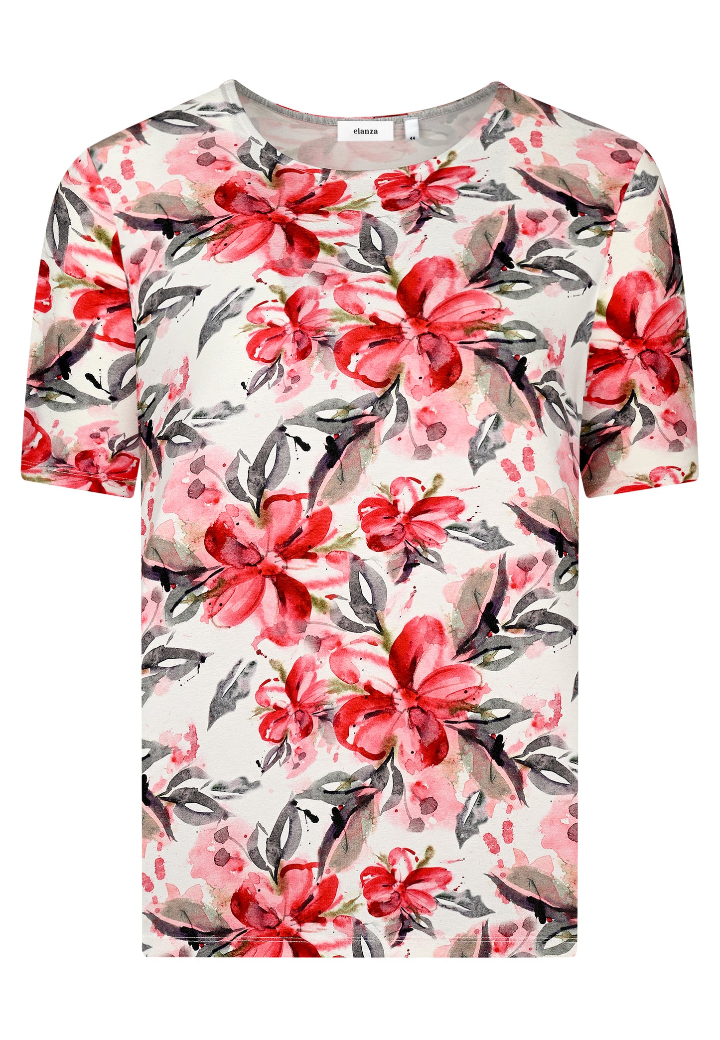 E24286 Shirt Flowers - 07/red-silver