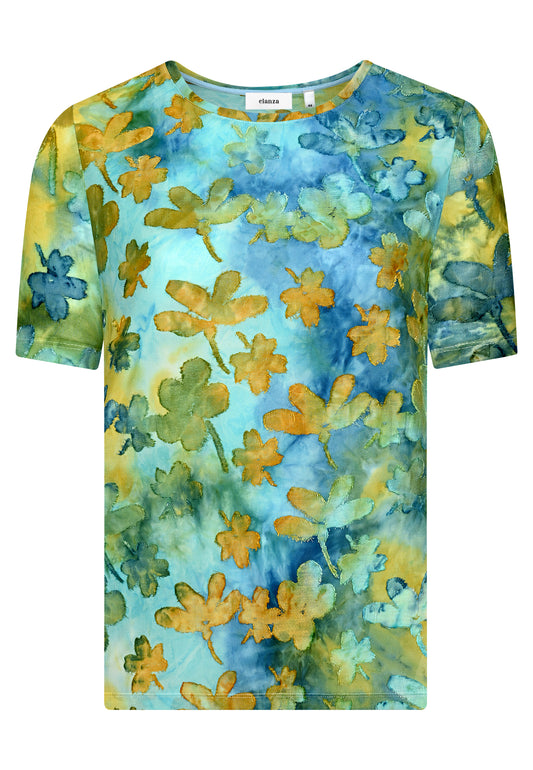 E24387 Shirt T&D Flowers - 10/blue-curry